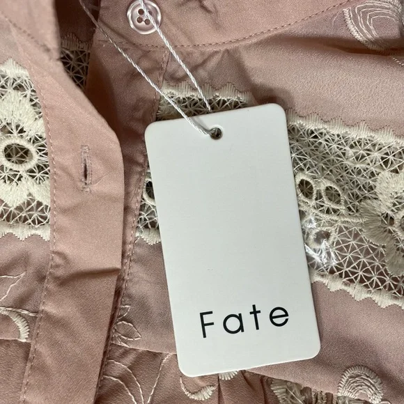 NWT Fate Embroidered Lace Button Down Mini Dress - Picture 11 of 13
